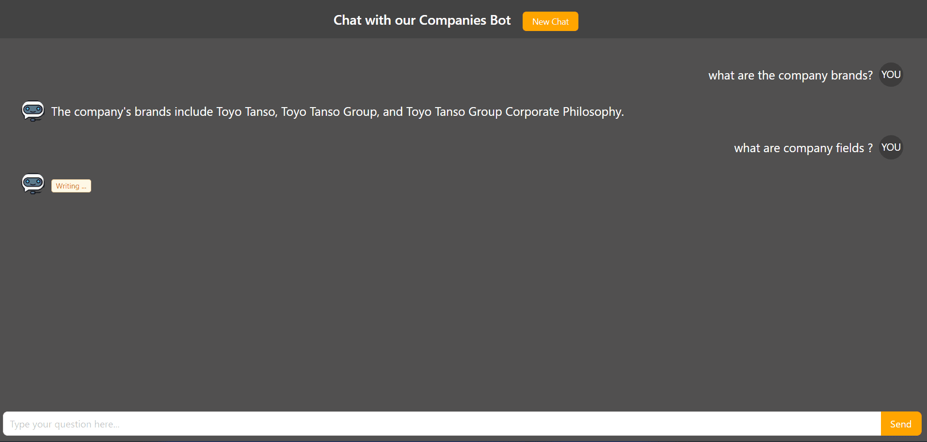 Companies QA Chatbot with RAG - Answer being generated
